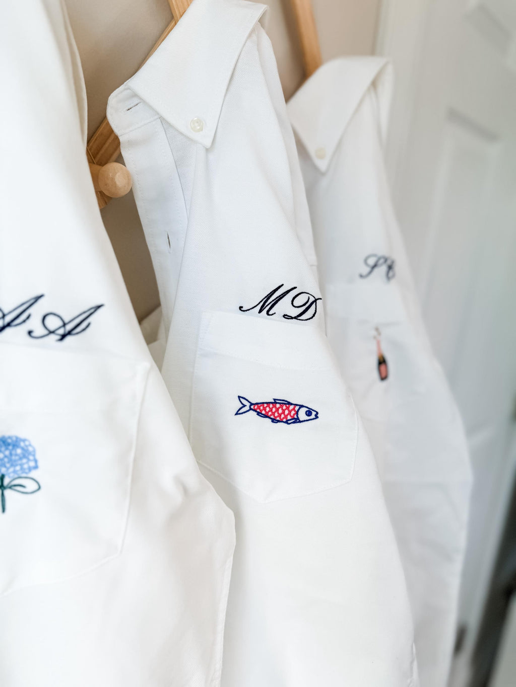 Icon Button Up Shirt With Personalized Pocket Detail, Shirts for Bridal Party, Mini Monogram Coastal Oxford